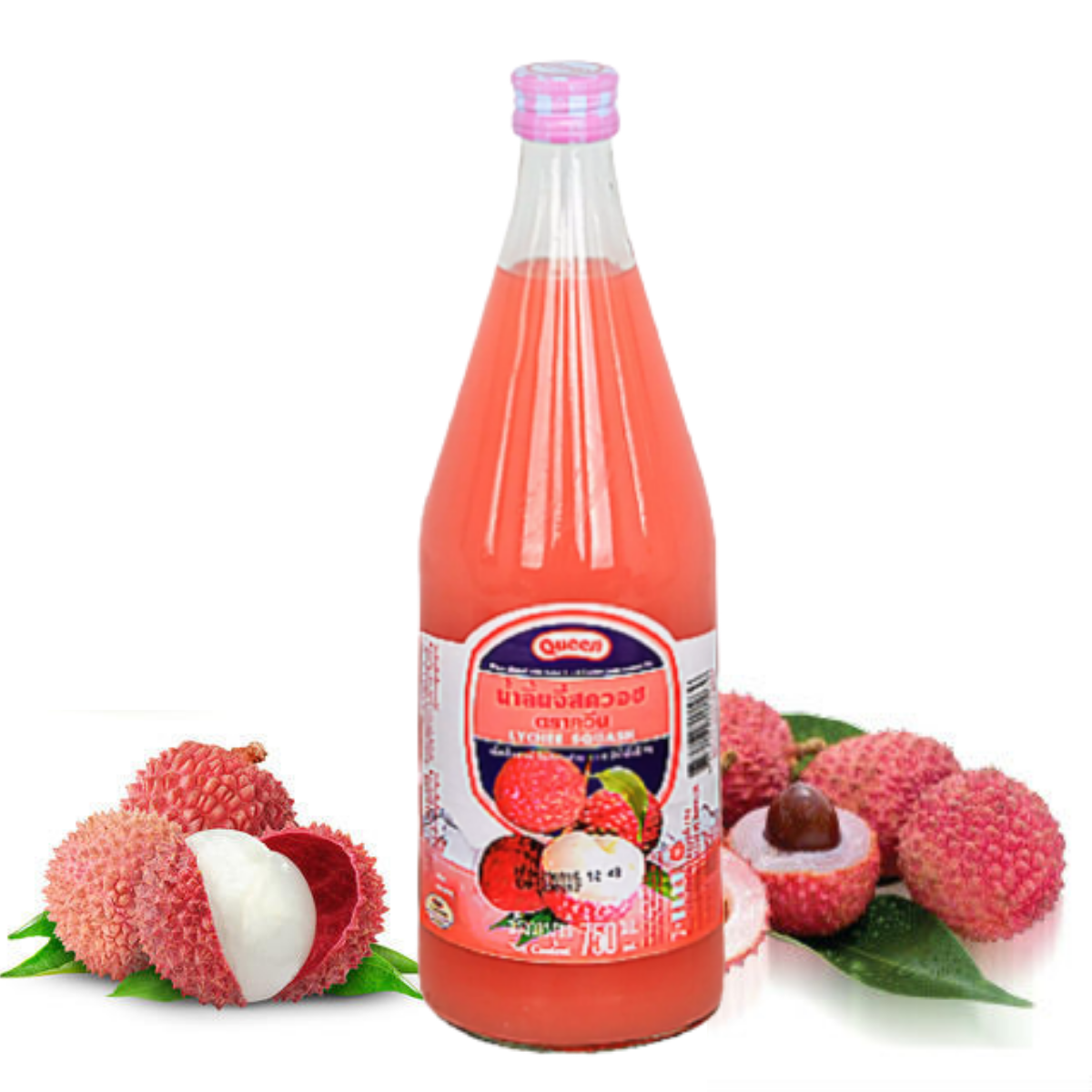 น้ำหวานขวดแก้วควีน ลิ้นจี่