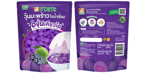 วุ้นมะพร้าวในน้ำเชื่อมกลิ่นองุ่น แพค1กก