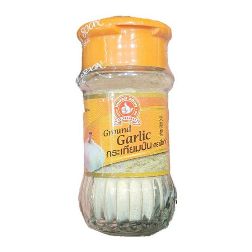 กระเทียมป่นขวดแก้วตรามือ 50ก