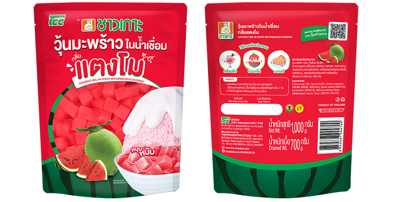 วุ้นมะพร้าวในน้ำเชื่อมชาวเกาะกลิ่นแตงโมแพค1กก