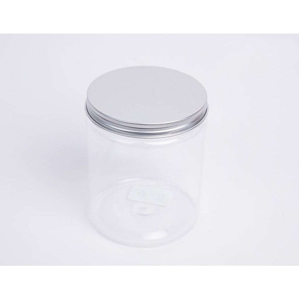 กระปุกpet 8.5x8.5cm ฝาเงิน 480มล x10ใบ