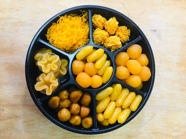 ถาดวงแหวน 7 ช่อง ฐานดำ+ฝาเรียบ 10 ชุด